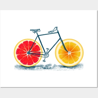 Vintage Orange Old Bike with Retro Cycle Frame Posters and Art